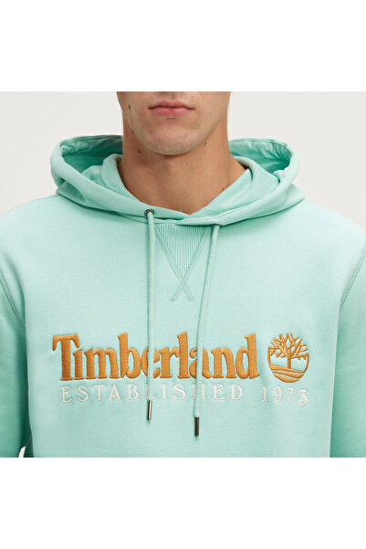 Timberland LS 50th Anniversary Est1973 Men's Turquoise Hooded Sweatshirt