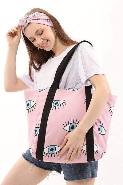 Bolder Shine Pink Eyes Patterned Bag