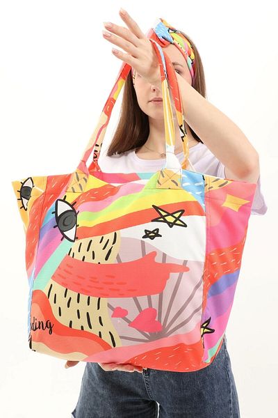Bolder Happy Bag Rainbow Pattern Beach Bag