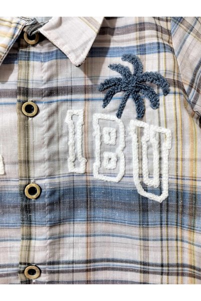 krm kerem bebe Plaid Shirt & Muslin Shorts Baby Boy Summer Set