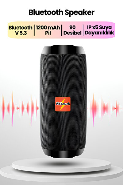 Abbruch Taşınabilir Bluetooth Hoparlör 90 Db 1200 mAh Sd Kart Aux Usb Girişli Fm Radyo Hoparlör Ses Bombası