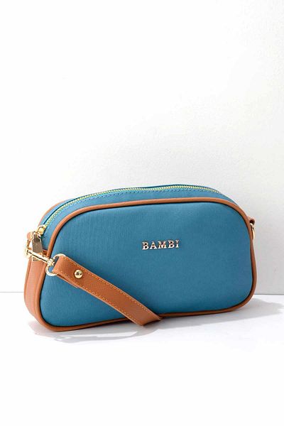 Bambi Geantă Messenger pentru femei Blue Tan C 06224666609