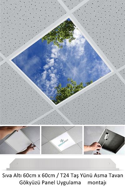 Gökyüzü Panel Led Luminaire-60cmx60cm-hanging Ceiling Led-mounted-54w-white-led Panel-60x60 Stone Wool Hanging Ceiling LED-a+
