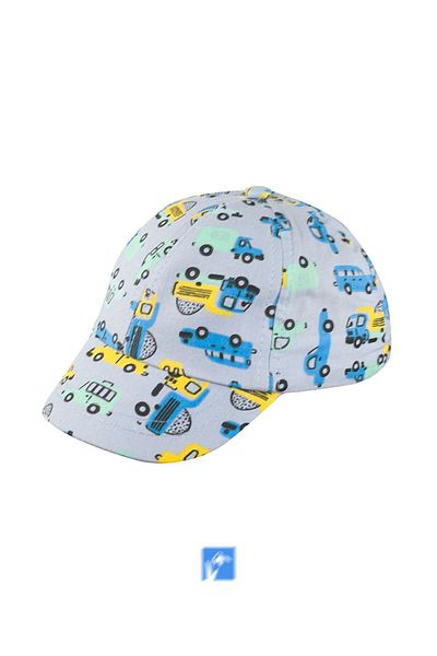 Kardelen Butik Denizli 100% Cotton Printed Baby Boy Hat (0-18 Months) (Size 44-46 cm)