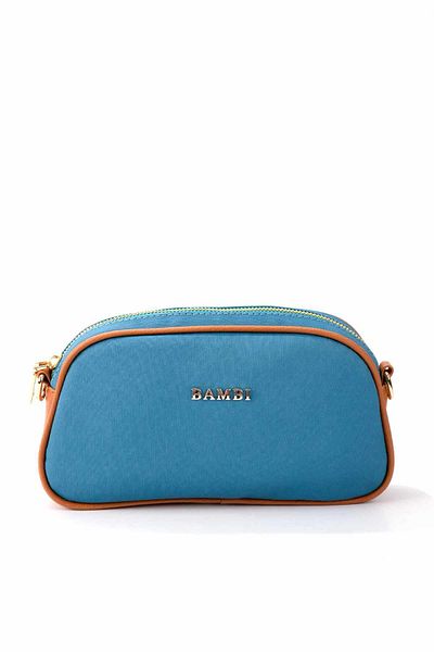 Bambi Geantă Messenger pentru femei Blue Tan C 06224666609