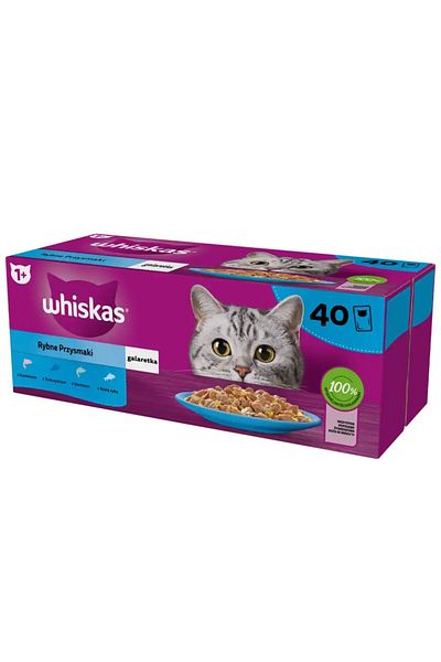Whiskas , Wet Food For Adult Cats In Jelly Mix, Fishy Treats, 40x85g