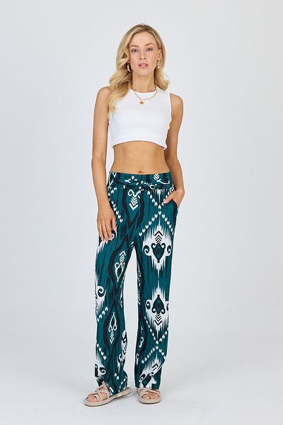 gothamvibes Women's Wrinkled Green Trousers