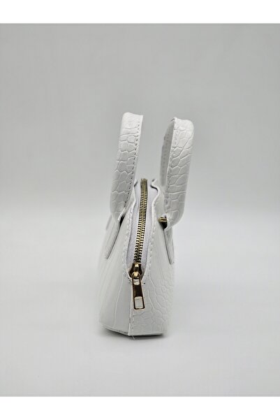 KOÇAK ÇANTA Women's Crocodile Leather Look Mini Crossbody Hand and Shoulder Bag