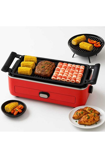 Generic 2 In 1 Smokeless Electric Grill & Hot Pot – Nonstick Bbq, Shabu Pan, Indoor Party Cooking