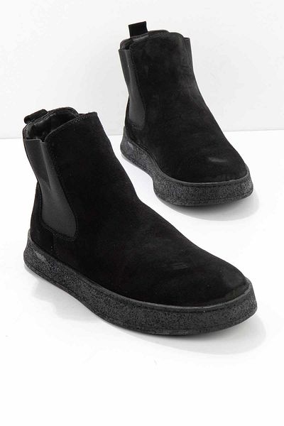 Bambi Μαύρο Suede Γνήσιο Δερμάτινο Ανδρικές Μπότες & Μποτάκια E 02120100402