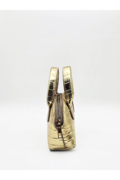 KOÇAK ÇANTA Γυναικεία τσάντα χειρός και ώμου με μίνι λουράκι χιαστί με εμφάνιση από δέρμα κροκόδειλου