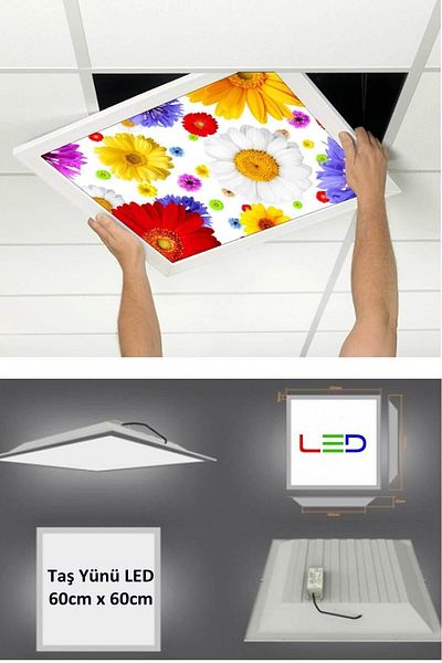 Gökyüzü Panel Hanging Ceiling LED - 60cmx60cm - Flush Mount - 54w - 6500k - LED Panel - LED Luminaire - 60x60 Stone Wool Hanging Ceiling LED