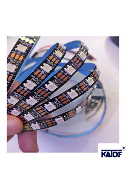 ELEKTRONİKALED Elektronikaled - 5Volt WS2812B IP20 60 Ledli RGB Pixel Şerit Led (5mt)