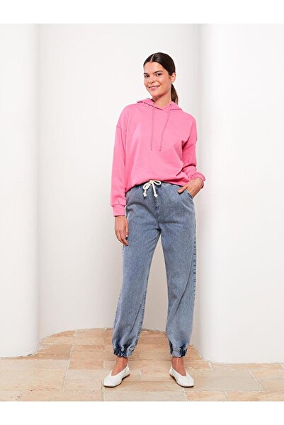 LC Waikiki Beli Lastikli Mom Fit Kadın Jean Pantolon (W2)