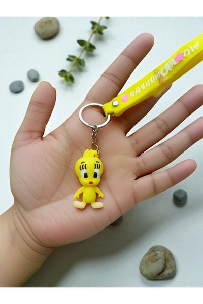 GLOW LUXE 3D Tweety Silicone Keychain and Bag Accessory