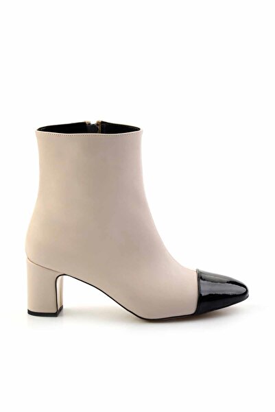 Bambi Bej Siyah Kadın Bot & Bootie K02828335009