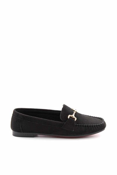 Bambi Black Suede Women's Loafer Shoes01542167302