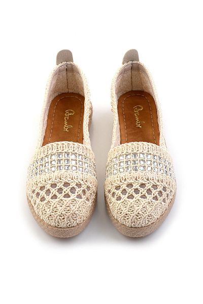 Bambi Espadrile de damă albe K01823123787