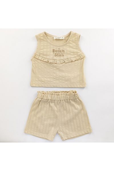 Joviel Baby Girl Tank Top Shorts Set with Ruffles