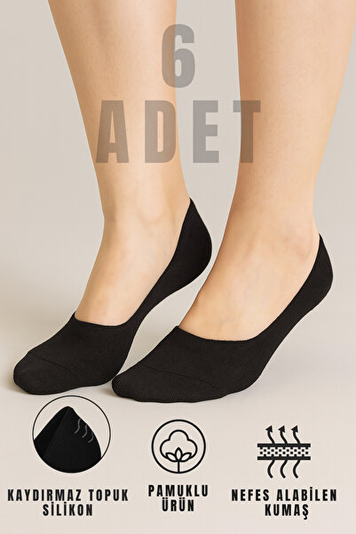 Hakan Collezione 6 Pieces Axis Women's Black Ballerina Socks