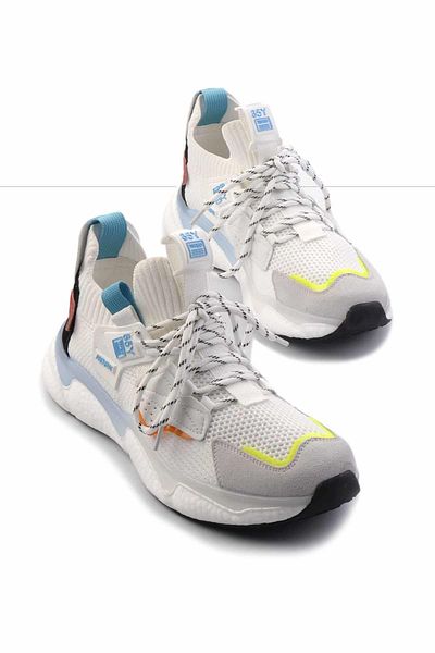 Bambi Γνήσιο Δερμάτινο Λευκό Ανδρικό Sneaker - E01441000222