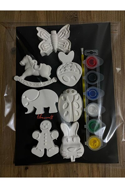 librescraft Hediyelik Sevgiliye Ve Çocuklara Sevimli Hayvan Figürleri Taş Boyama Seti