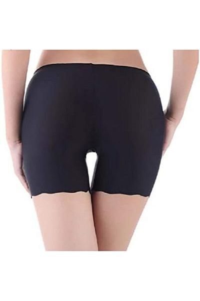 Glamroot Women's/Girl's Seamless Smooth Ice Silk Boyshort Panty/Cycling Shorts/Under Skirt Shorts, Free Size