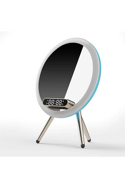 miraza LED Makeup Mirror, Natural Warm Light, Wireless Charger, Bluetooth Music Player, Speakers