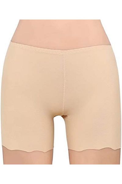 Glamroot Women's/Girl's Seamless Smooth Ice Silk Boyshort Panty/Cycling Shorts/Under Skirt Shorts, Free Size