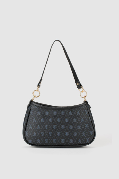 Wuclo Norel Monogram Baget ve Çapraz Çanta Siyah
