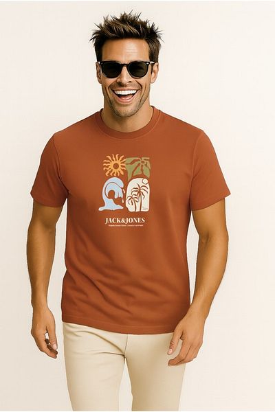 Jack & Jones Tricou pentru bărbați Jorcalifa 12286108 Arabian Spice