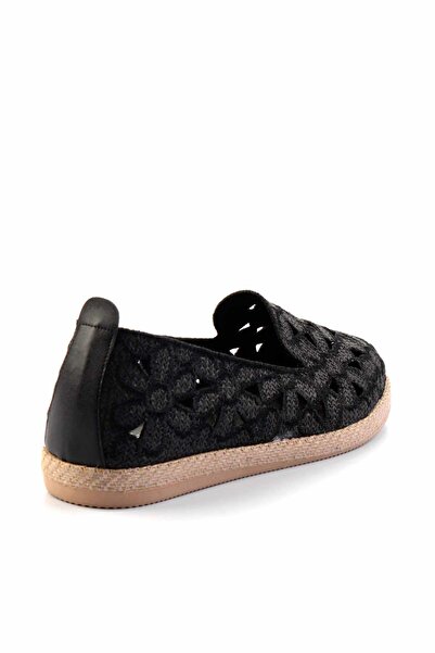 Bambi Black Straw Women's Espadrille K 01117092328