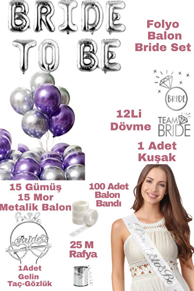 Baloncu Dede Bride To Be Folyo Mor Balon Gelin Bekarlığa Veda Parti Konsepti ...