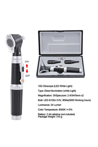 DUTRIEUX منظار الأذن 10G منظار أذن احترافي - منظار أذن مزود بضوء وكاشف لعدوى الأذن، للتمريض والطب