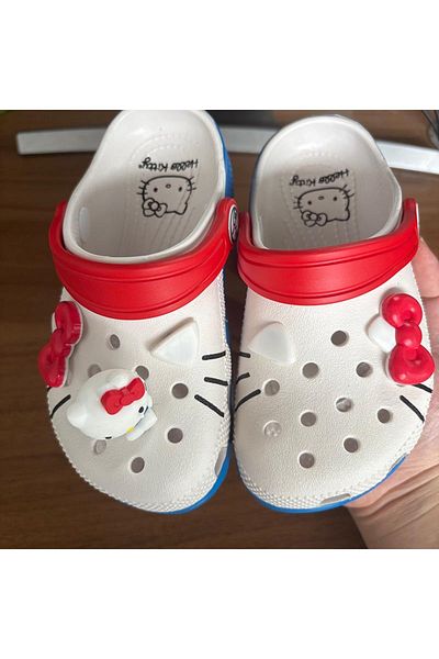 SANRIO M6 Hello Kitty New Hello Kitty Hole Sandals Slippers Kt Cat Sandals Kawaii Eva Anime Home Bea