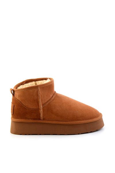 Bambi Tan Suede Γνήσιο δέρμα Γυναικείες Μπότες & Μποτάκια K02422009002