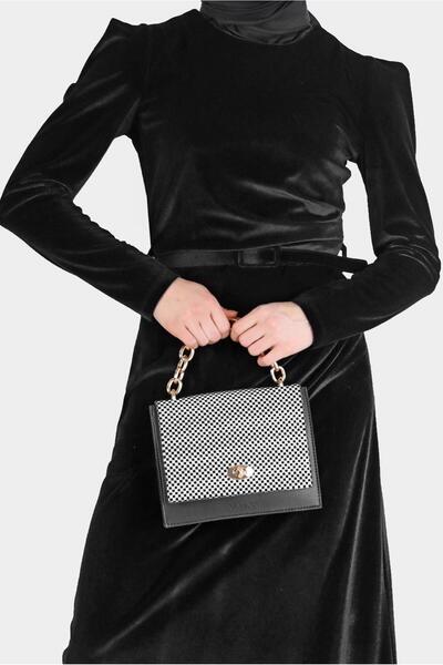 Alvina KEMER DETAYLI KADİFE ELBİSE 42452