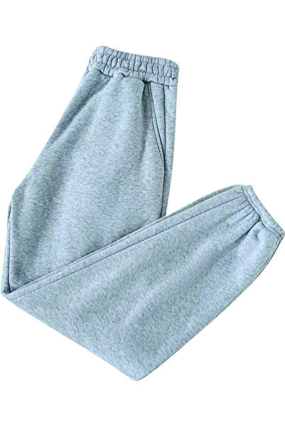 HOFFNUNG Unisex γκρι φούτερ παντελόνι - μοντέλο 1898, 2 κλωστές με ανάγλυφο