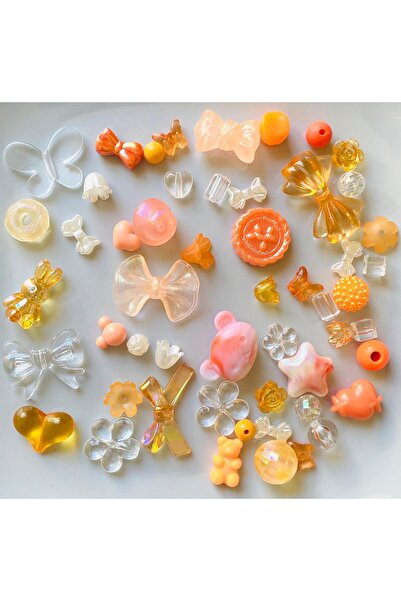 312 KONSEPT 50 τεμάχια 35 γραμμαρίων ακρυλικές χάντρες σε πορτοκαλί τόνους μεικτού σχήματος