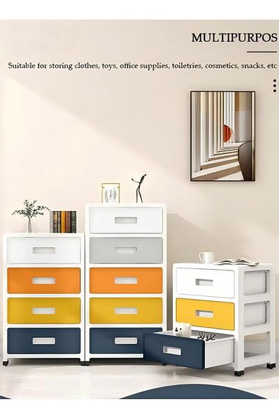 Generic 5-layers Drawer Storage Cabinet With Wheels,storage Drawers Organizer Plastic Floor Storage Cabinet