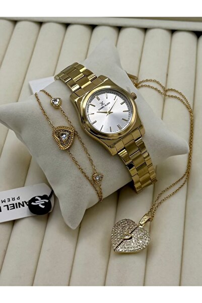 Daniel Klein Su Geçirmez Kadın Kol Saati 2 Yıl Garantili Çelik Isimli Kolye Ve Bileklik Seti Dklrs18