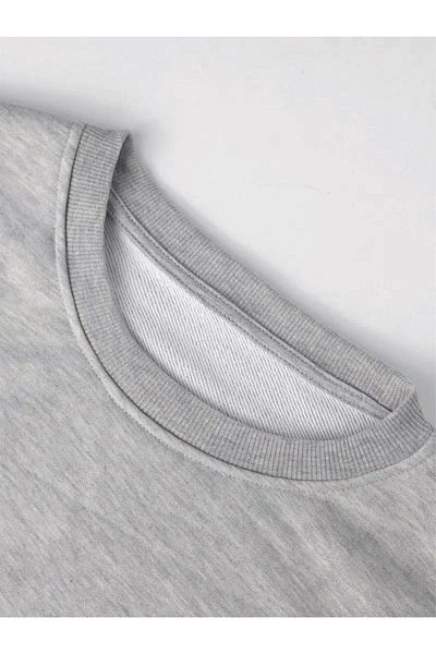 HOFFNUNG Full Sweatshirt Monaliza Woman Face Grey Printed Tracksuit Set