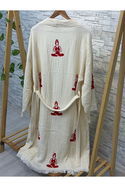 Befera Design Muslin Kimono 100% Cotton Yoga Printed Patterned Bathrobe Kaftan Dressing Gown