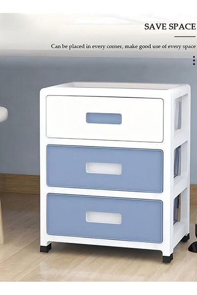Generic 3 Layer Drawer Storage Cabinet With Wheels, Office Desk Storage Box, Storage Drawers Organizer
