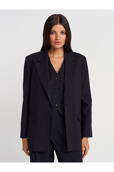 Dilvin 60759 Blazer Jacket-Black