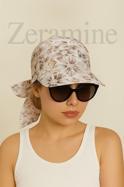 ZERAMİNE Tie-Up Visor Bandana Visor Hat with Uv Protector