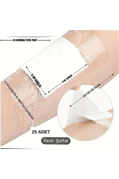 DS Sağlık Waterproof Transparent Pu Film Wound Cover Tattoo Cover Octamed 9Cmx10Cm (Pack of 25)