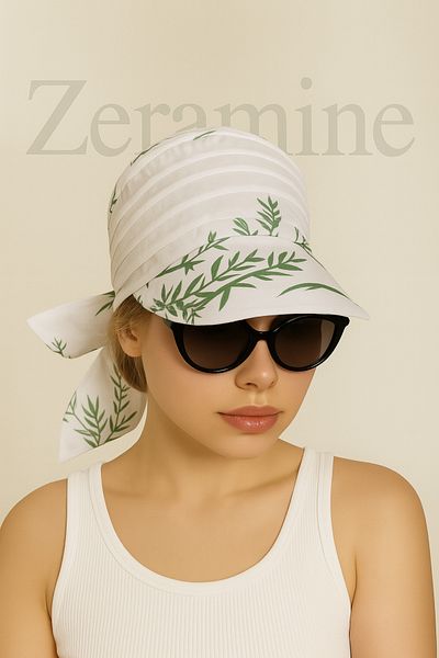 ZERAMİNE Tie-Up Visor Bandana Visor Hat with Uv Protector