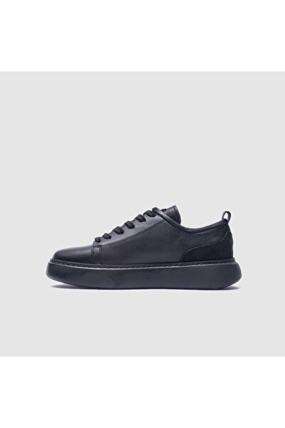 TOGO Siyah Hakiki Deri Erkek Sneaker Ayakkabı [052167]