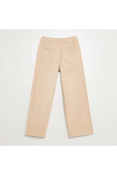 KİABİ Wide-leg denim trousers BEIGE